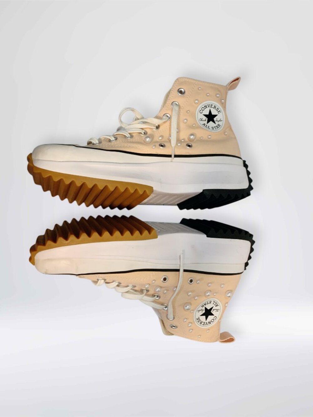 Custom Pearl Converse Run Star Hike Coral Platform High Women’s 11 - Preowned - Picture 4 of 5